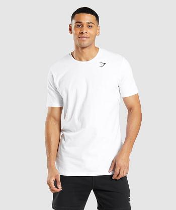 T Shirts Gymshark Essential Hombre Blancas | CO 3275BEX